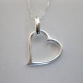 Sterling Silver Open Heart Necklace (Thailand)
