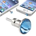 Light Blue Diamond Headset Dust Cap for Apple iPhone/ iPod