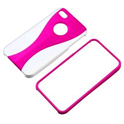 Hot Pink/ White Cup Shape Snap-on Case for Apple iPhone 4/ 4S
