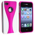 Hot Pink/ White Cup Shape Snap-on Case for Apple iPhone 4/ 4S