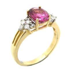 D'sire 10k Gold Pink Tourmaline and 2/9ct TDW Diamond Ring (H-I, I1-I2)