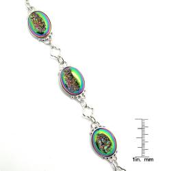 Pearlz Ocean Sterling Silver Window Druzy Oval Bracelet