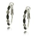 Sterlings Silver Black and White Diamond Accent Marquise Earrings