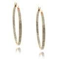 Fusion Rose Gold Overlay 1/4ct TDW Diamond Hoop Earrings (I-J, I2-I3)