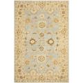 Hand-made Farahan Blue/ Sage Hand-spun Wool Rug (6' x 9')