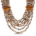 Goldtone Tiger's Eye Six-Strand Necklace
