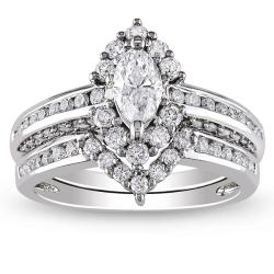 Miadora 14k White Gold 1 1/2ct TDW Diamond Ring Set (G-H, I1-I2)