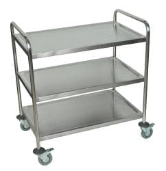 Luxor 3 Shelf Silver Stainless Steel Cart