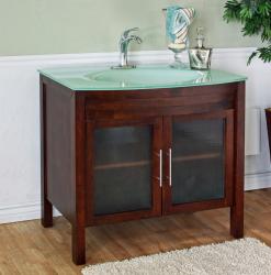 Walnut 39.4-inch Birch Wood Single Bathroom Vanity and Sink