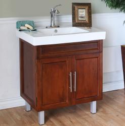 Walnut 31.5-inch Birch Wood Single Bathroom Vanity and Sink