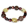 New! Quartz and Pearl Stretch Bracelet (6-9 mm)