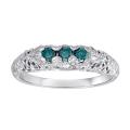 Sterling Silver 1/4ct TDW Blue Diamond 3-stone Ring (I2-I3)