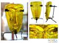 Blown Glass 'Yellow Crystal' Large Candleholder (Mexico)