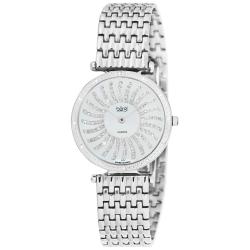 Burgi Woman's Dazzling Diamond Mother of Pearl Quartz Fashion Watch