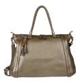 Gucci Bella Champagne Metallic Leather Tote Bag