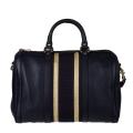 Gucci Navy Leather Boston Satchel Bag