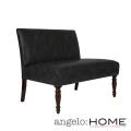 angelo:HOME Bradstreet Charcoal Gray Renu Leather Armless Settee