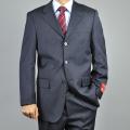 Mantoni Men's Charcoal Grey 3-Button Pinstripe Wool Suit