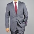 Carlo Lusso Men'sTextured Grey 2-Button Slim-fit Suit
