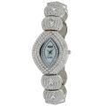 Burgi Women's Oval Crystal Quartz Bracelet Watch