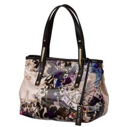 Jimmy Choo Coated Canvas Leather Trim Handbag