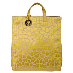 Fendi 8BH173 00A07 F0VLR Yellow Jaguar-print Tote Bag