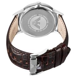 Emporio Armani Women's 'Classic' Brown Dial Brown Leather Strap Watch