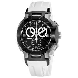 Tissot Men's T-Race Black Dial White Silicone Strap Quartz Watch