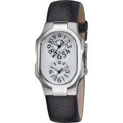Philip Stein Women's 'Signature' Black Leather Strap Watch