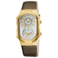 Philip Stein Women's 'Signature' Goldtone Brown Leather Strap Watch