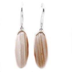 De Buman Sterling Silver Agate Earrings