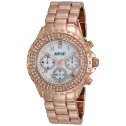 August Steiner Women's Crystal MOP Chronograph Bracelet Watch