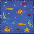 Handmade Children's Ocean Blue Wool Rug (3'7 x 5'5)