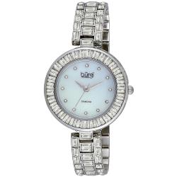 Burgi Women's Mother of Pearl Diamond  Bracelet Watch