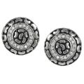 Tressa Silvertone Cubic Zirconia Stone Design Earrings
