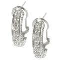 Tressa Silvertone Pave-set Cubic Zirconia Hoop Earrings