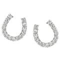 Tressa Silvertone Cubic Zirconia Horseshoe Earrings