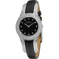Ebel Women's 'Midnight' Black Dial Black Satin Strap Quartz Watch