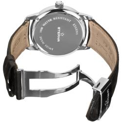 Eterna Men's 'Soleure' Black Dial Black Leather Strap Automatic Watch