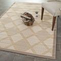 Beige/ Dark Beige Indoor Outdoor Rug (6'7 x 9'6)