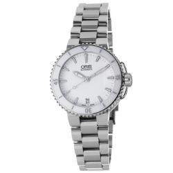 Oris Women's 'Aquis' White Dial Stainless Steel Automatic Watch