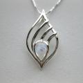 Sterling Silver Teardrop Moonstone Necklace (Thailand)