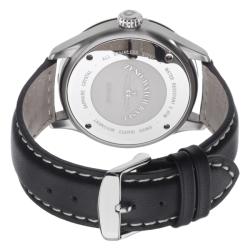 Zeno Men's 'Navigator' White Dial Black Leather Strap Quartz Watch