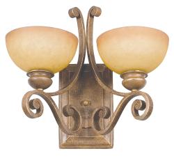 Two-Light Sienna Hi-Lite Wall Sconce Light