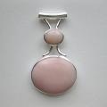 Sterling Silver Oval Pink Opal Pendant (Thailand)
