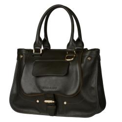 Longchamp Small Hunter Green Leather Shoulder Handbag