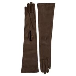 Prada Women's Light Brown Long Leather Gloves