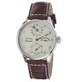Zeno Men's 'Godat' Ivory Dial Brown Leather Strap Automatic Watch