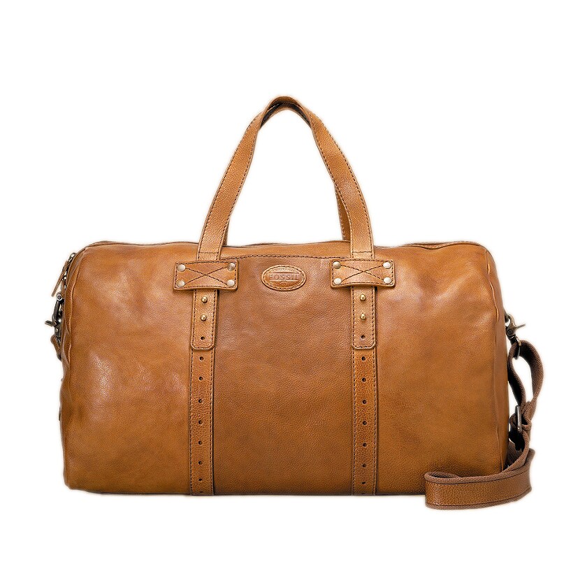 Fossil &#39;Max&#39; Brown Leather Duffle Bag - 14076716 - 0 Shopping - Great Deals on ...