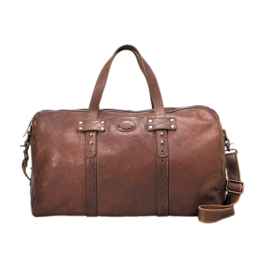 Fossil &#39;Max&#39; Dark Brown Leather Duffle Bag - 14076717 - 0 Shopping - Great Deals on ...